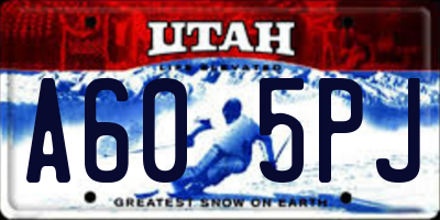 UT license plate A605PJ
