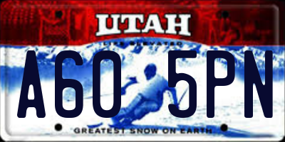 UT license plate A605PN