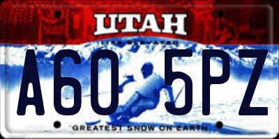 UT license plate A605PZ