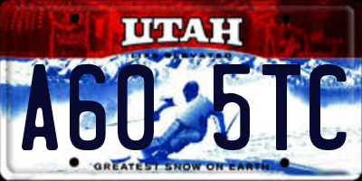 UT license plate A605TC