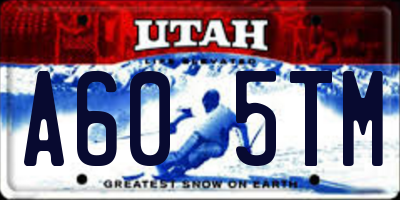 UT license plate A605TM