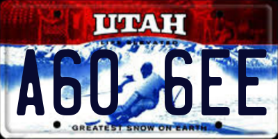 UT license plate A606EE