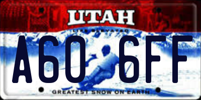 UT license plate A606FF