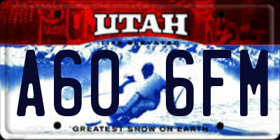 UT license plate A606FM