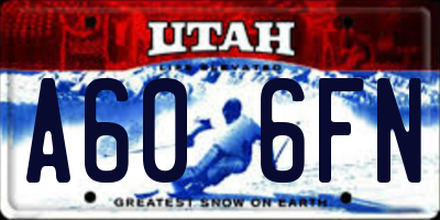 UT license plate A606FN