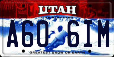 UT license plate A606IM