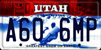 UT license plate A606MP