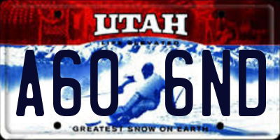 UT license plate A606ND