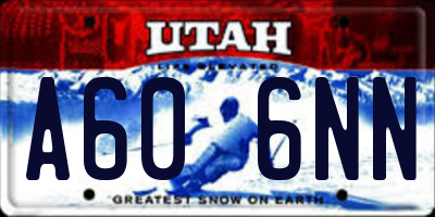 UT license plate A606NN