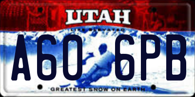 UT license plate A606PB