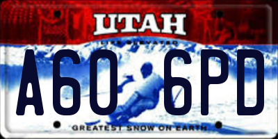 UT license plate A606PD