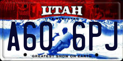 UT license plate A606PJ