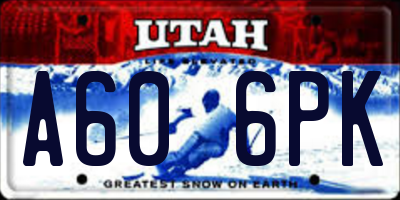 UT license plate A606PK