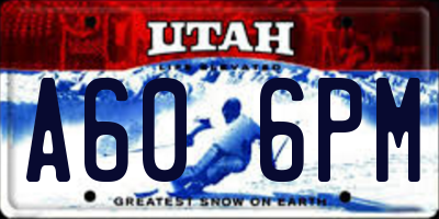 UT license plate A606PM