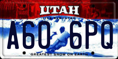UT license plate A606PQ