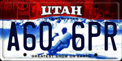 UT license plate A606PR