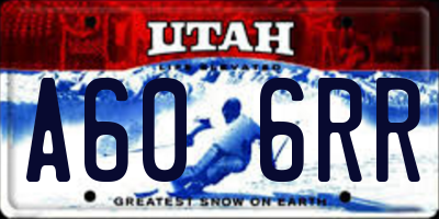 UT license plate A606RR