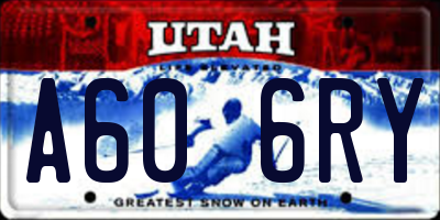 UT license plate A606RY