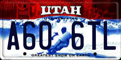 UT license plate A606TL