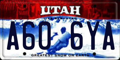 UT license plate A606YA