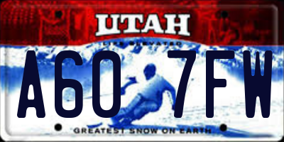 UT license plate A607FW