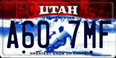 UT license plate A607MF