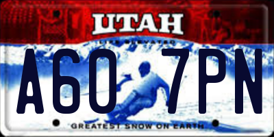 UT license plate A607PN