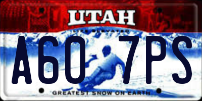 UT license plate A607PS