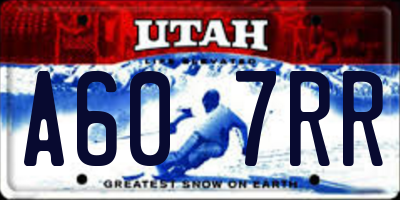 UT license plate A607RR