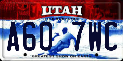 UT license plate A607WC