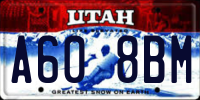 UT license plate A608BM