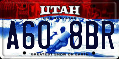 UT license plate A608BR