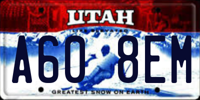 UT license plate A608EM