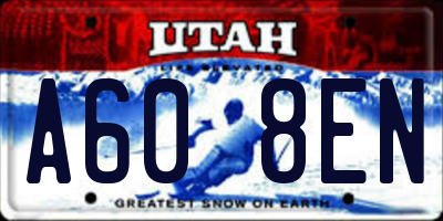 UT license plate A608EN