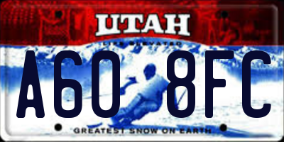 UT license plate A608FC