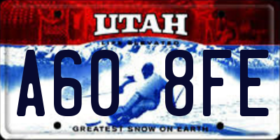 UT license plate A608FE