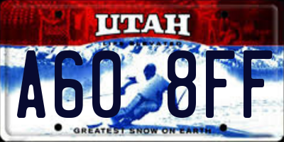 UT license plate A608FF