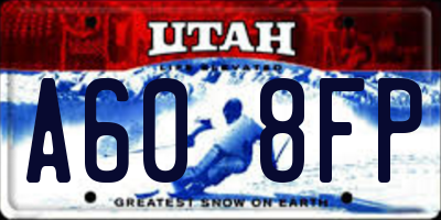 UT license plate A608FP