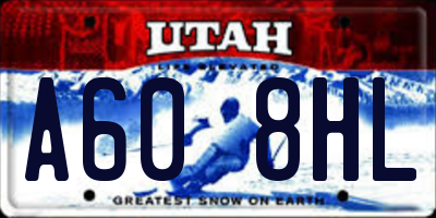 UT license plate A608HL
