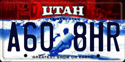 UT license plate A608HR