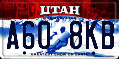 UT license plate A608KB
