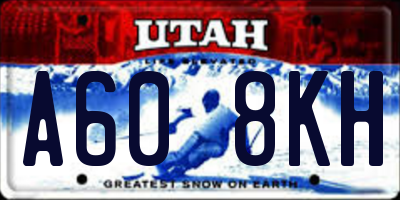 UT license plate A608KH