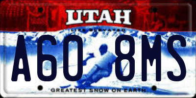 UT license plate A608MS