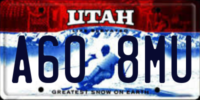 UT license plate A608MU