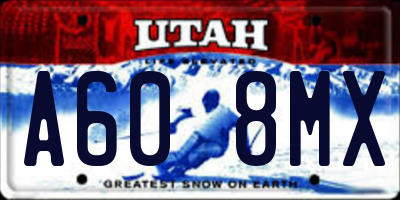 UT license plate A608MX