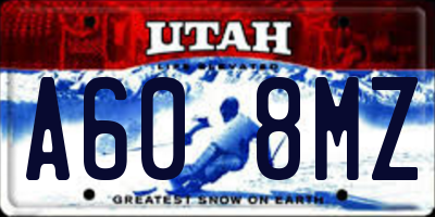 UT license plate A608MZ