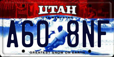 UT license plate A608NF