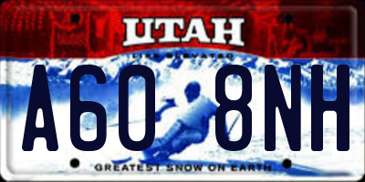 UT license plate A608NH