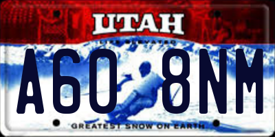 UT license plate A608NM