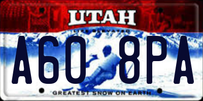 UT license plate A608PA